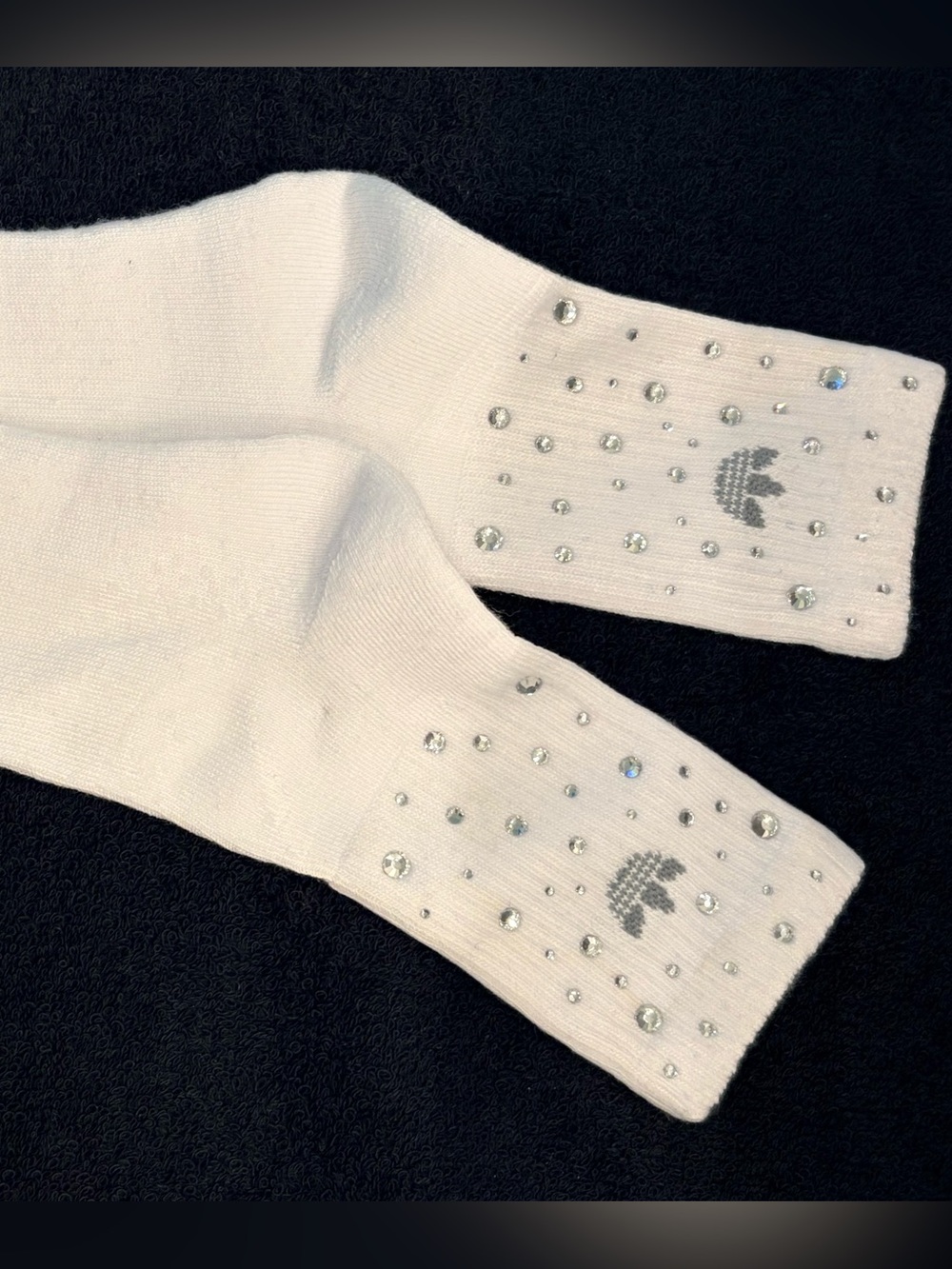 1pr adidas Crew Socks with Crystal Accents